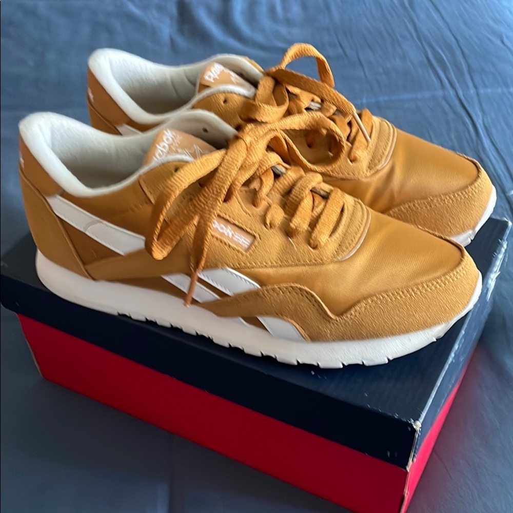 Reebok Orange and White Sneakers